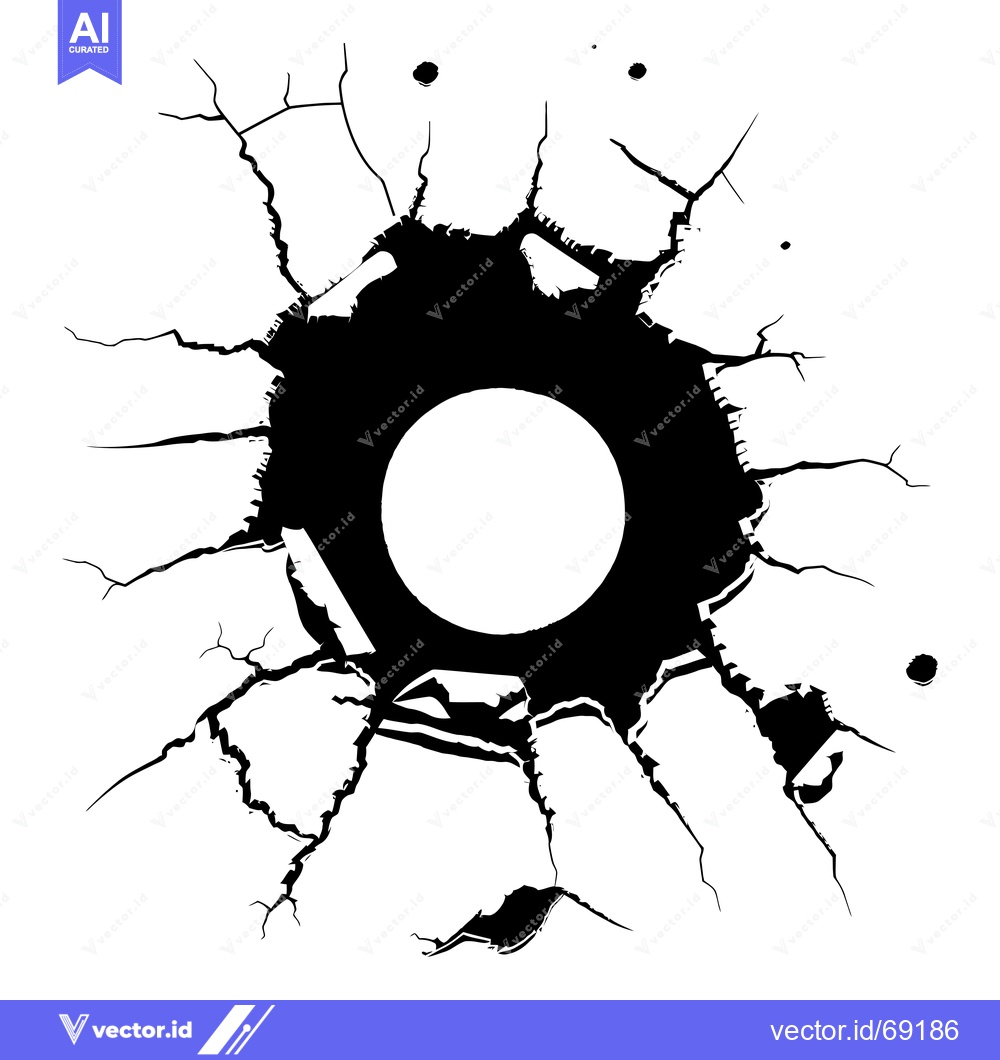 Premium Vector of A Circular Hole in a Cracked Surface