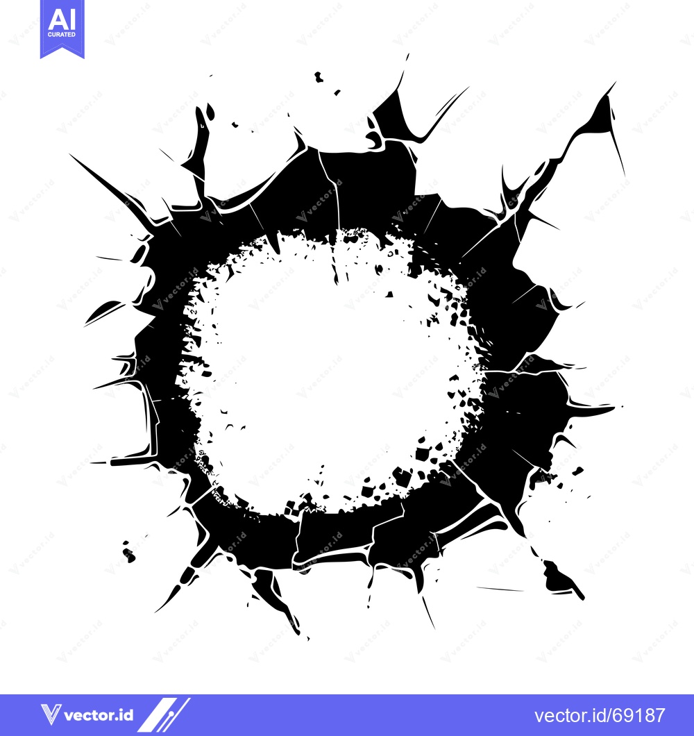 Premium Vector dari Black Ink Splashes with a Circular Hole in the Center