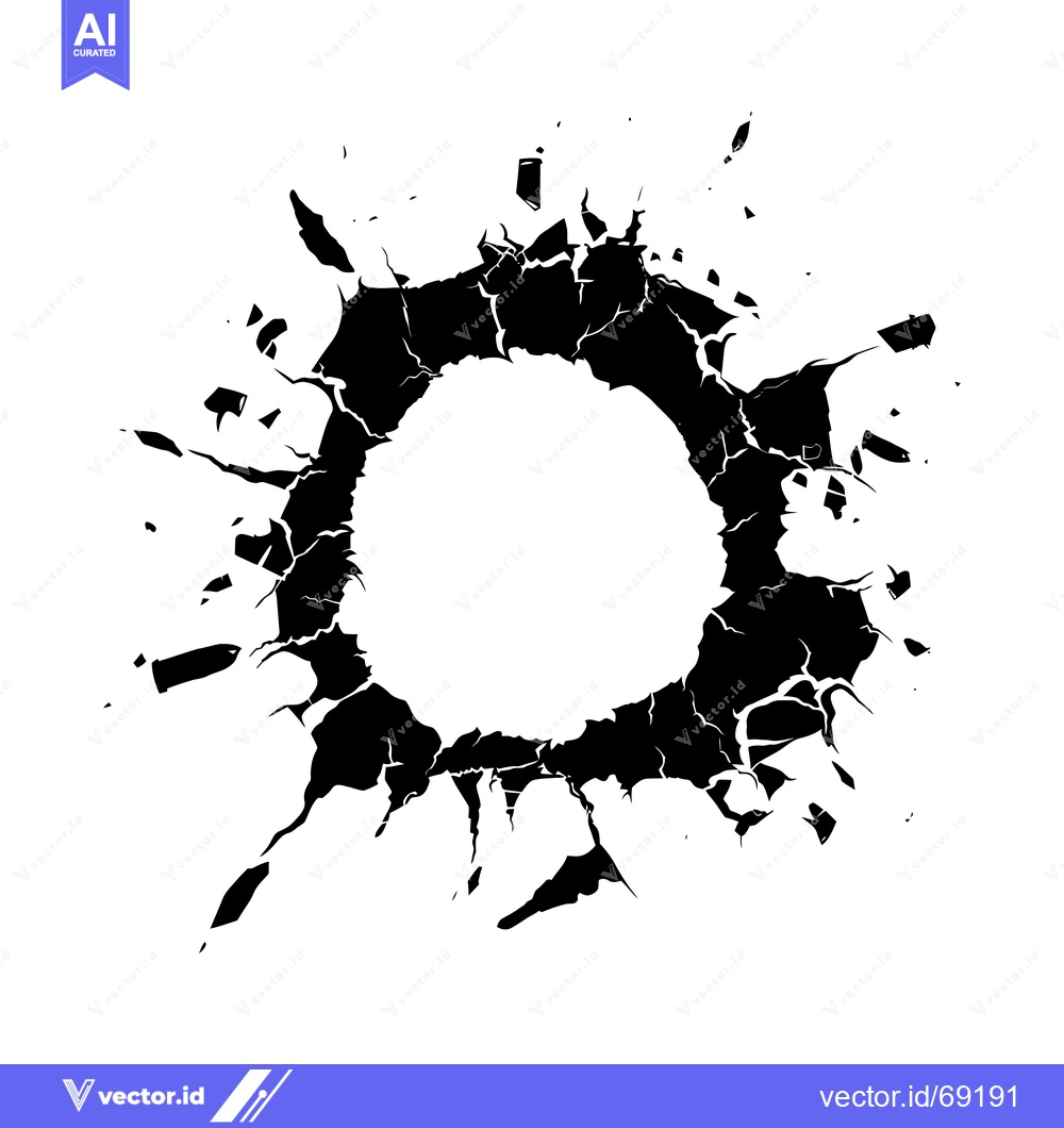 Premium Vector dari A Circular Frame of Broken Black Shapes