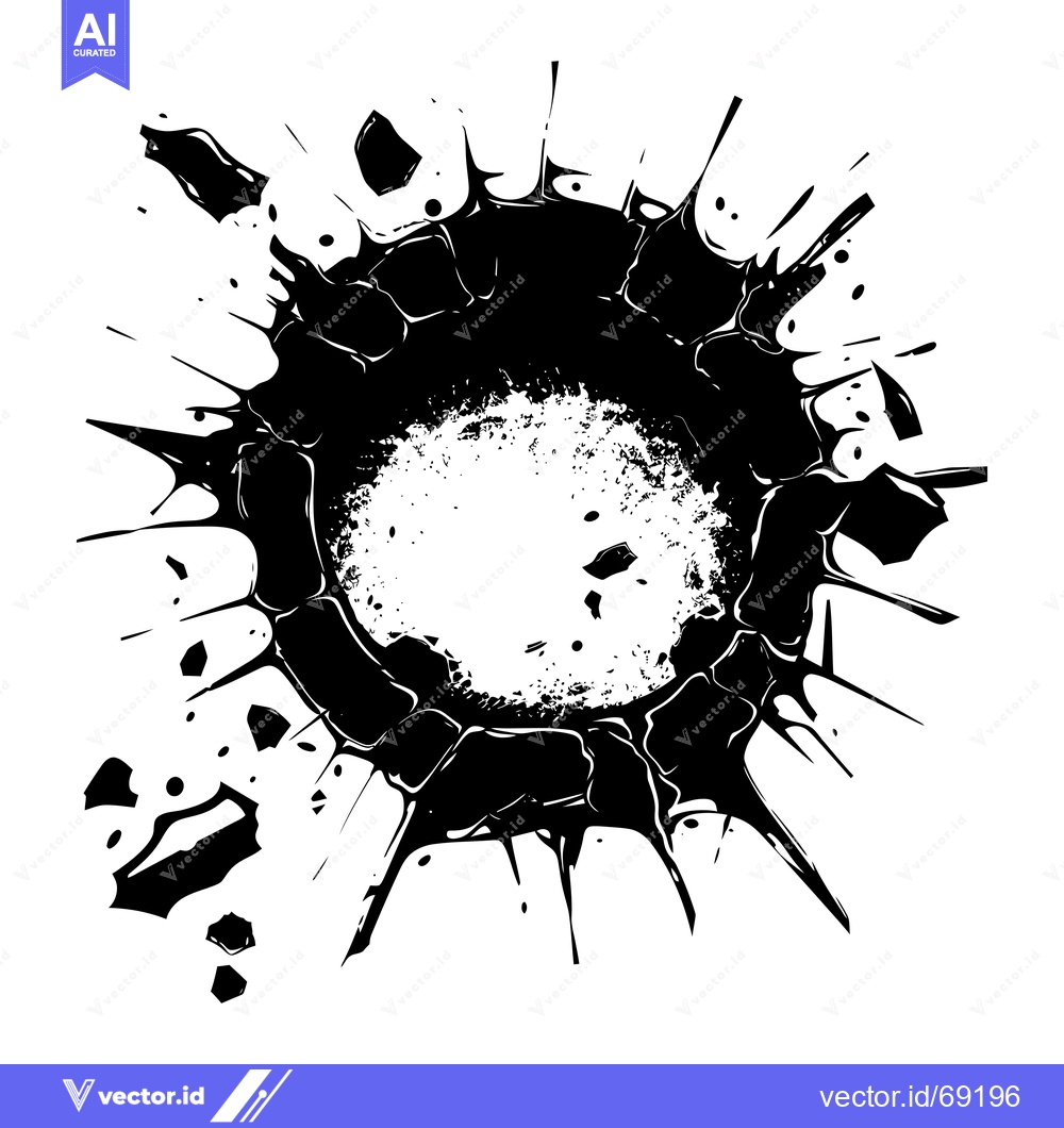 Premium Vector dari Abstract Black Ink Splatter with a Circular Center
