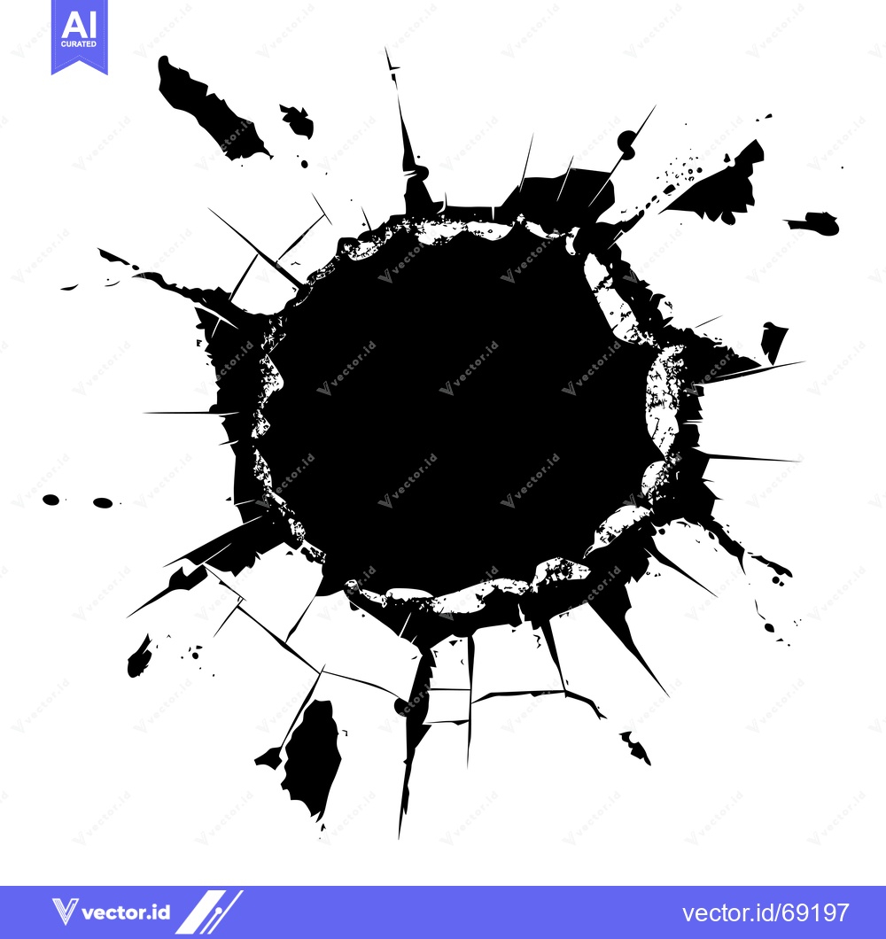 Premium Vector dari Abstract Black Ink Splotch with a Hole in the Center