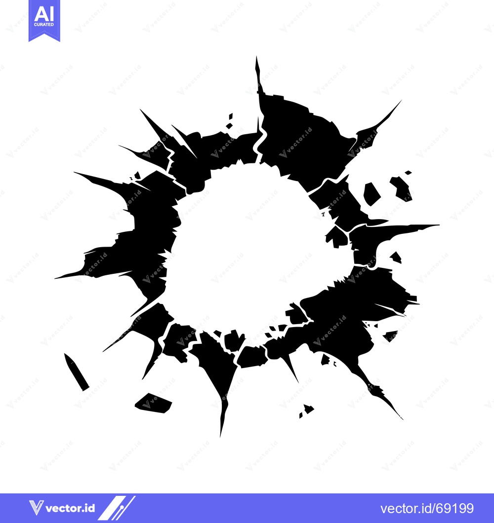 Premium Vector dari Black Abstract Circular Shape with Jagged Edges