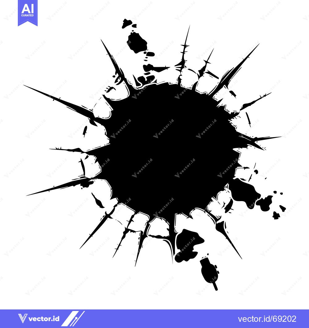 Premium Vector of Black Ink Splotch with Spiky Edges