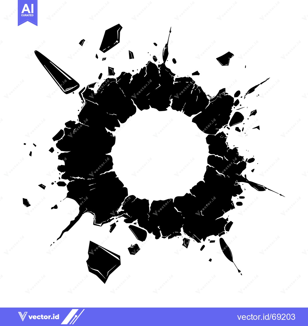 Premium Vector of Black Ink Spatter Circular Design with White Center