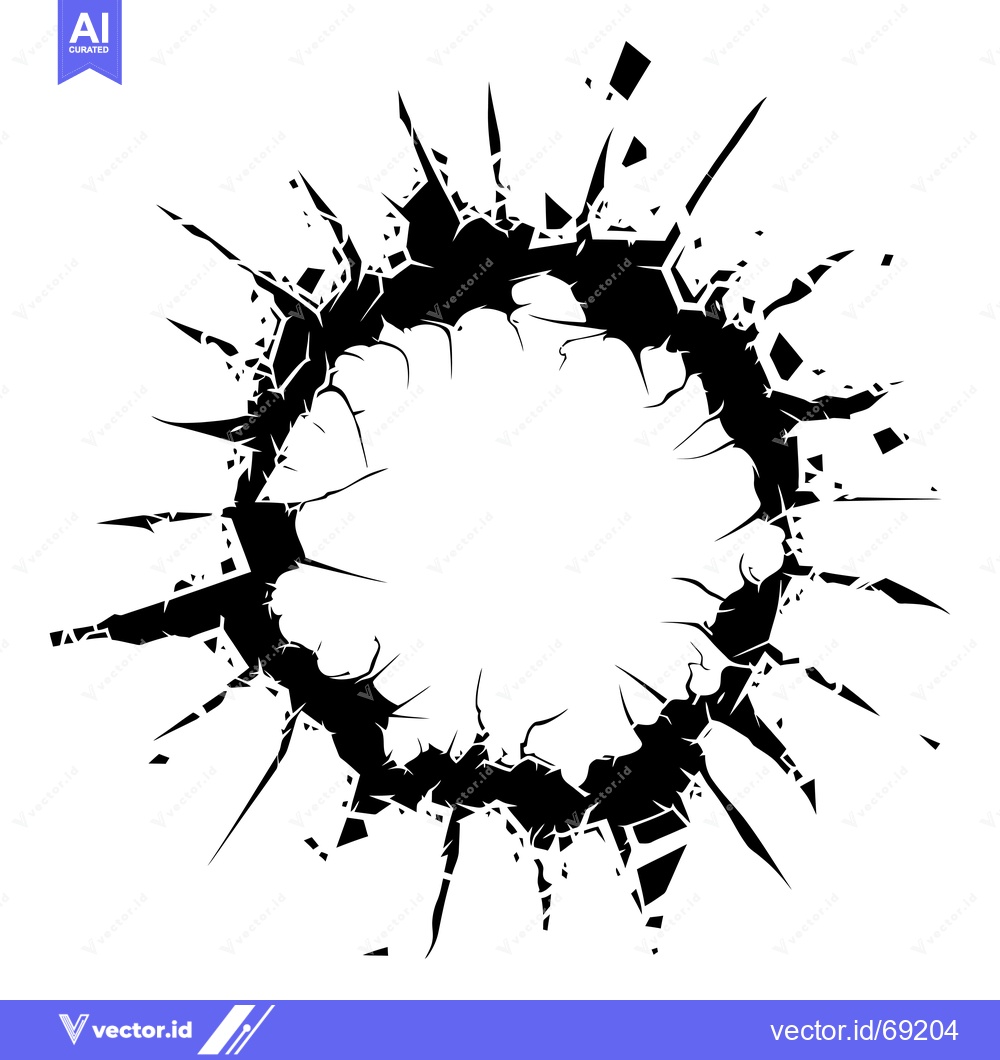 Premium Vector of Black and White Abstract Image of a Broken Circular Frame