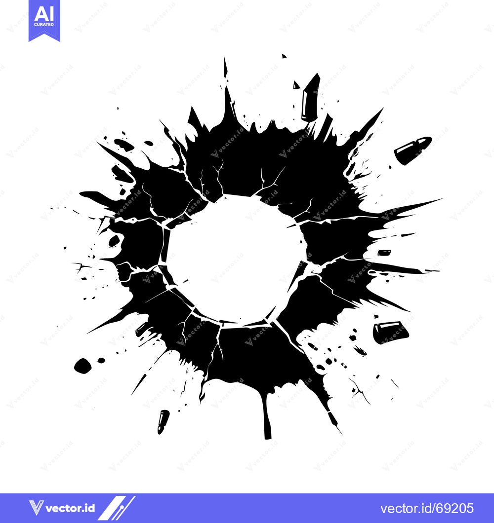Premium Vector dari Black Ink Splatter with Bullet Holes