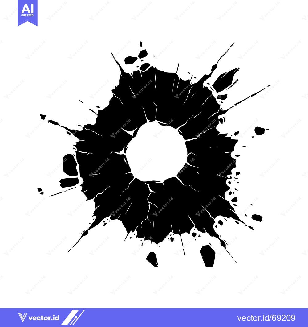 Premium Vector of Black Ink Splotch with a Circular Hole in the Center