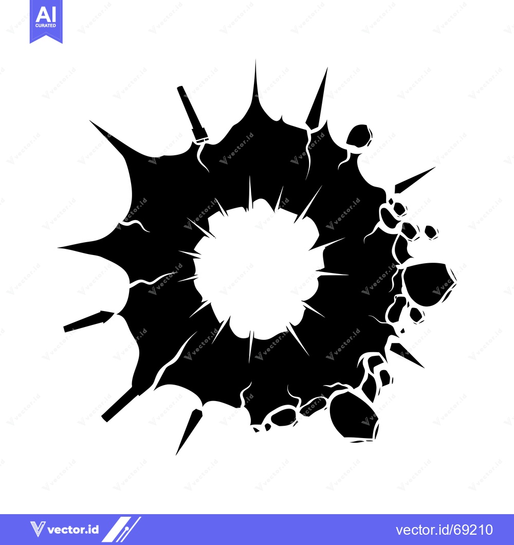 Premium Vector of Black and White Silhouette of a Circular Explosion