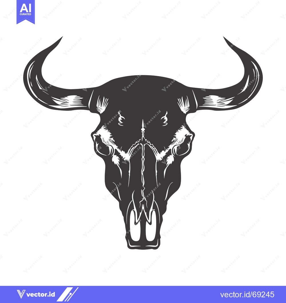 Premium Vector dari Detailed Illustration of a Bull Skull with Horns