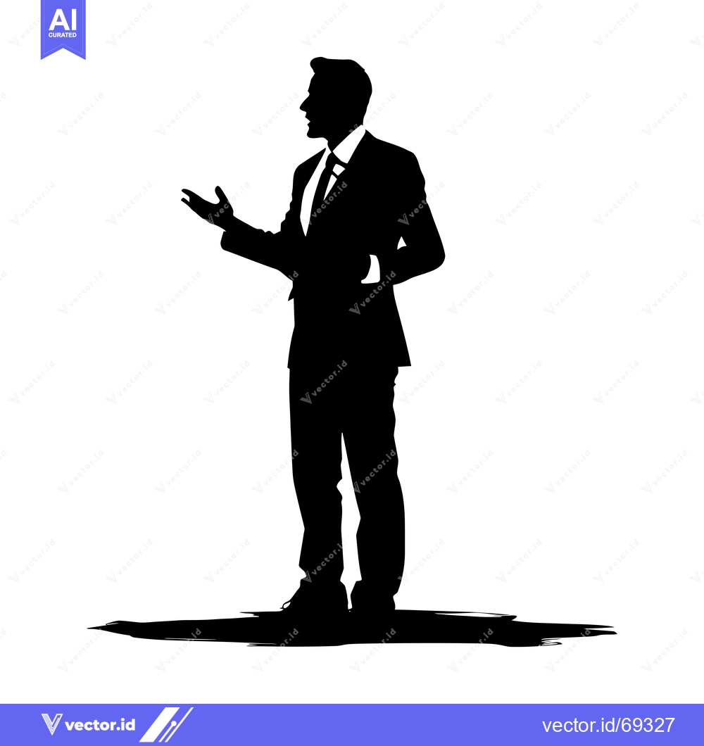 Premium Vector of Silhouette of a Businessman Gesturing with One Hand