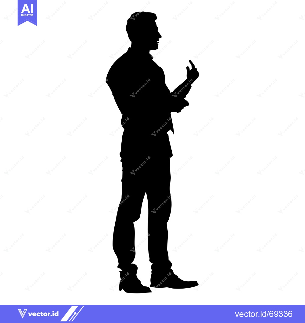 Premium Vector of Silhouette of a Man Gesturing with his Right Hand