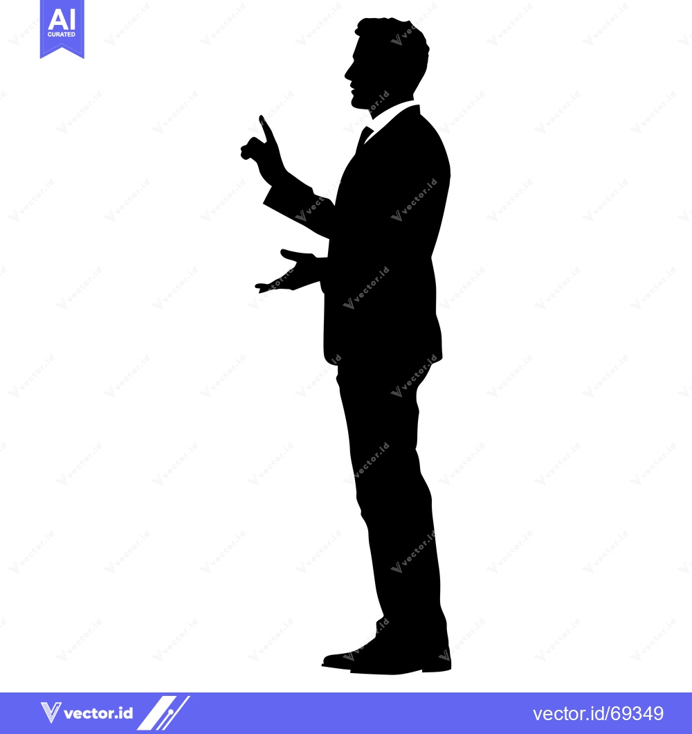 Premium Vector of Silhouette of a Man in a Suit Gesturing with His Hands
