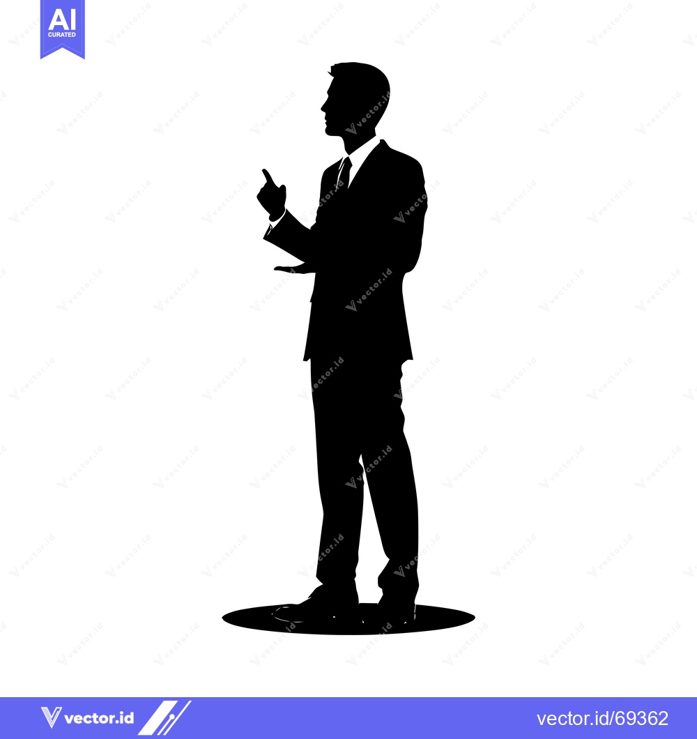 Premium Vector dari Silhouette of a man in a suit, gesturing with his hands