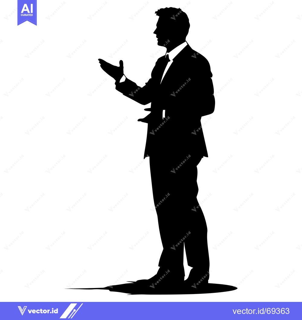 Premium Vector dari Silhouette of a man in a suit gesturing with his hand
