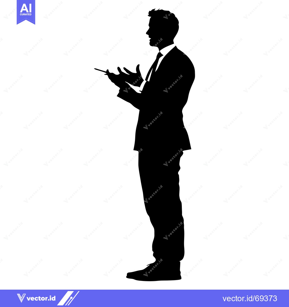 Premium Vector dari Silhouette of a Man in a Suit Gesturing with His Hands