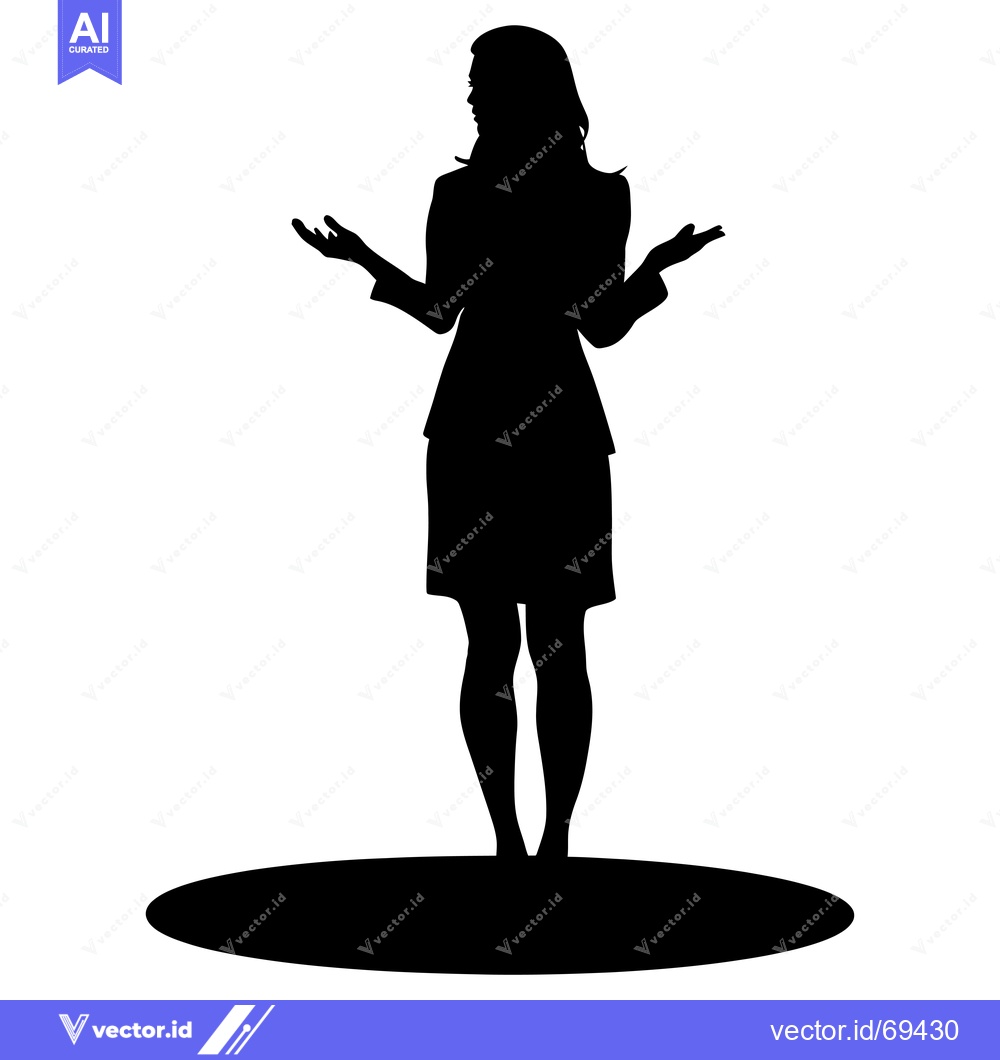 Premium Vector of Silhouette of a Woman with Arms Outstretched