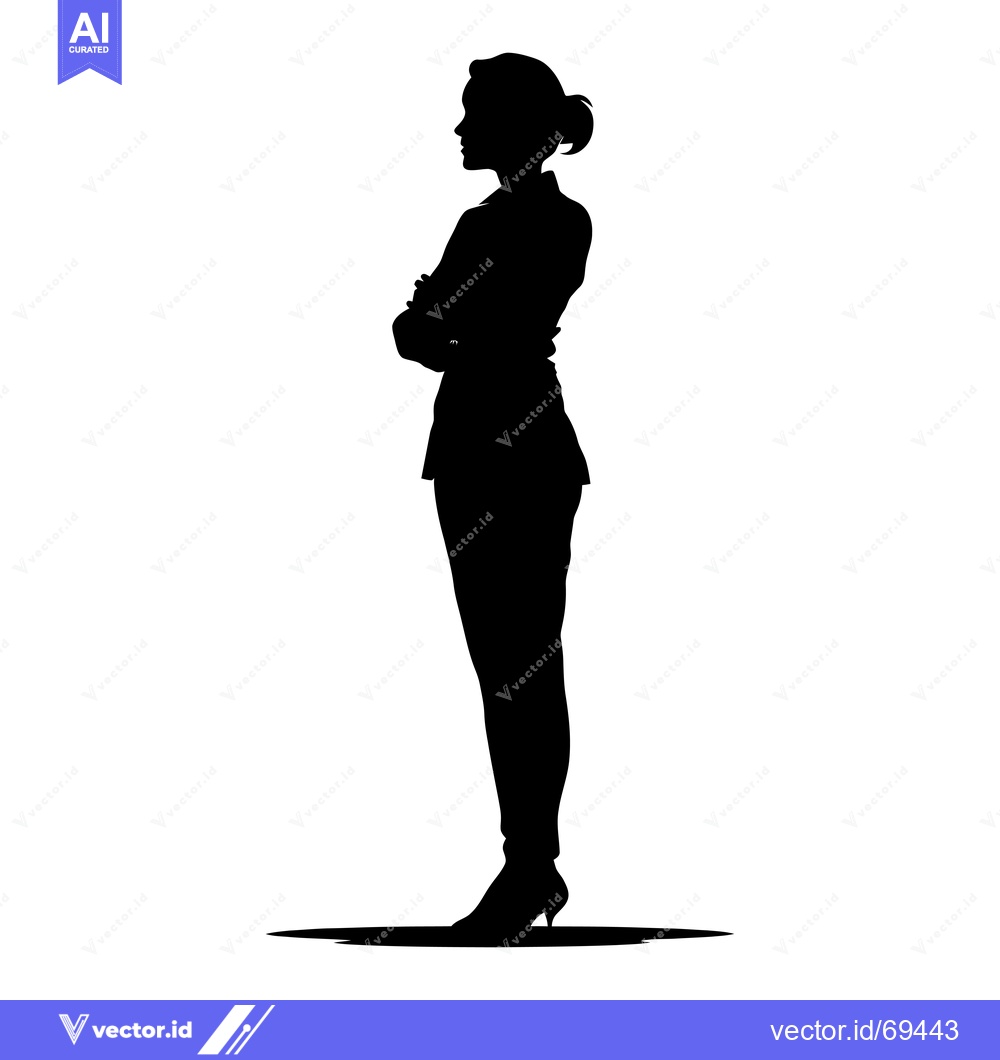 Premium Vector of Silhouette of a woman standing with arms crossed