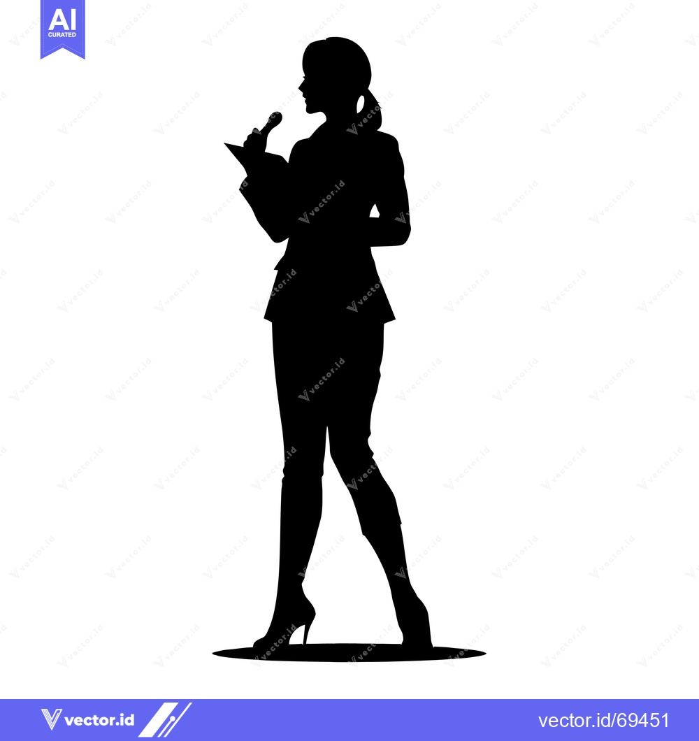 Premium Vector dari Silhouette of a woman speaking into a microphone