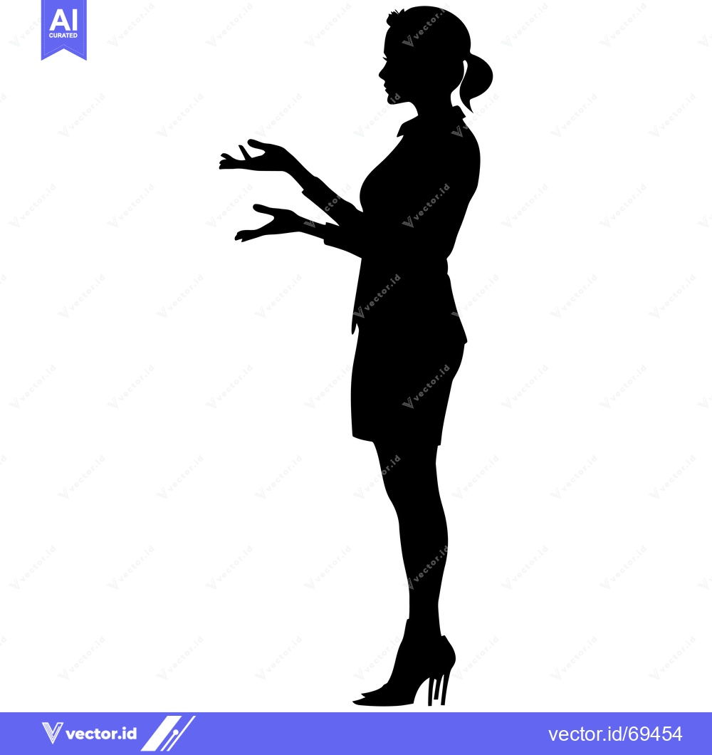 Premium Vector of Silhouette of a Woman with Her Arms Outstretched