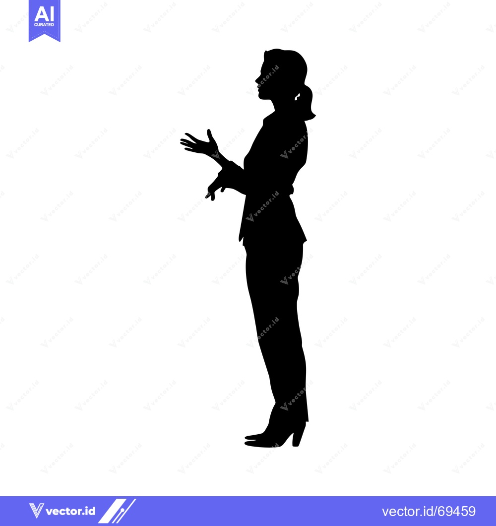 Premium Vector of Silhouette of a Woman in a Suit with Her Arms Outstretched