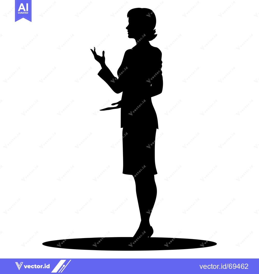 Premium Vector of Silhouette of a Woman Gesturing with Her Hands