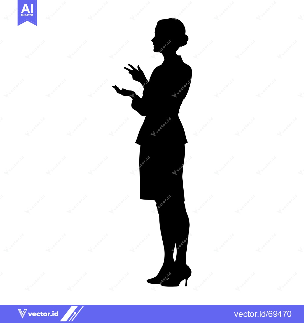 Premium Vector of Silhouette of a Woman in Business Attire Gesturing with Her Hands