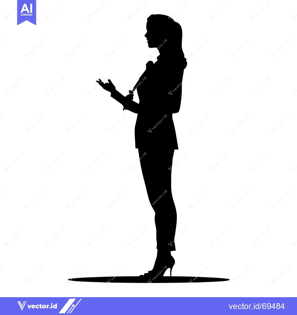 Premium Vector of Silhouette of a Woman Speaking with a Microphone