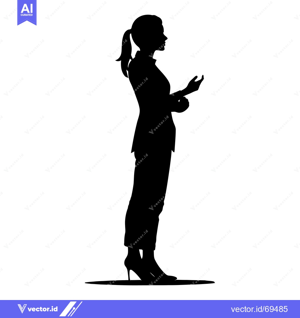 Premium Vector dari Silhouette of a Woman in a Suit and High Heels