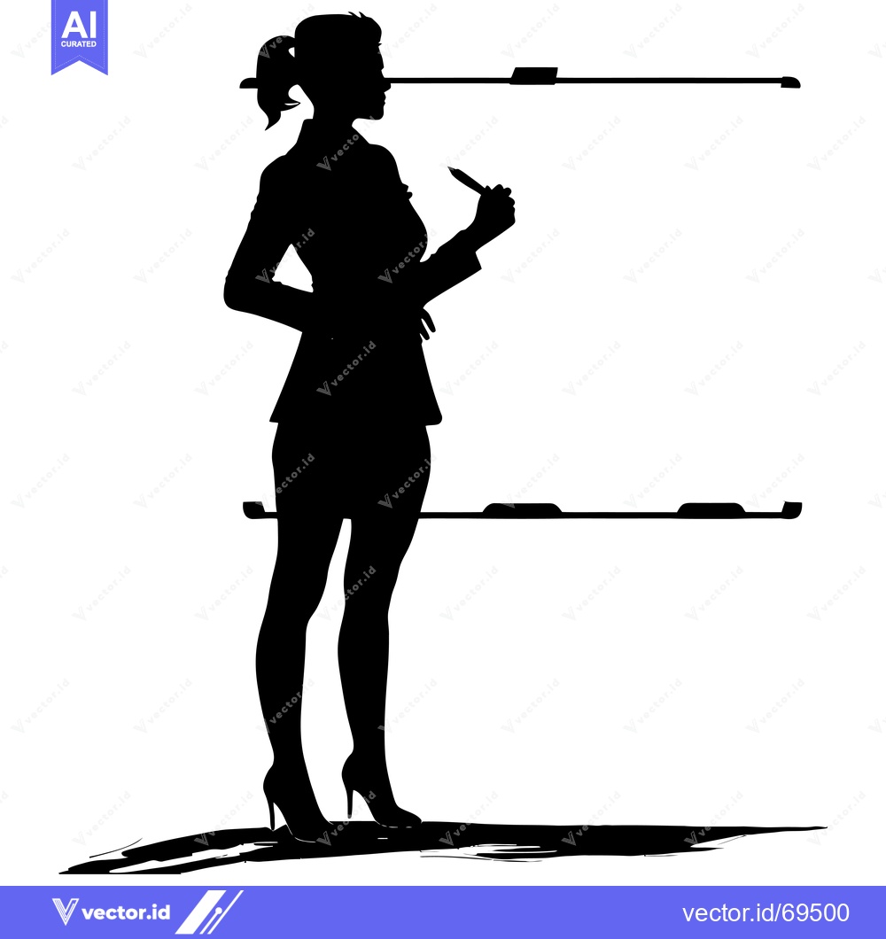 Premium Vector dari Silhouette of a woman writing on a whiteboard