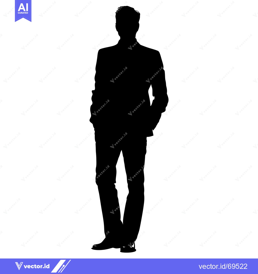 Premium Vector of Silhouette of a Man Standing with Hands in Pockets