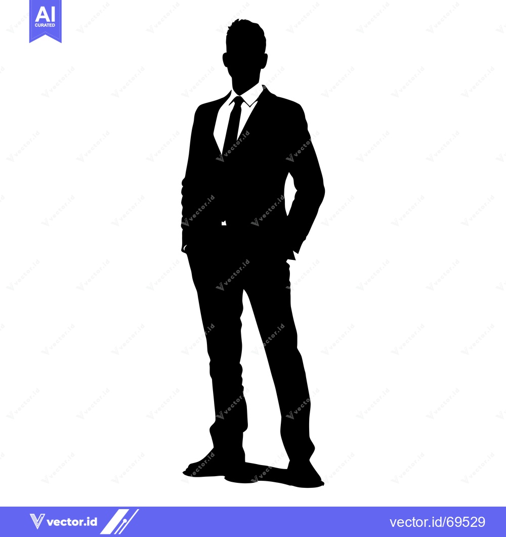 Premium Vector of Silhouette of a Man in a Suit