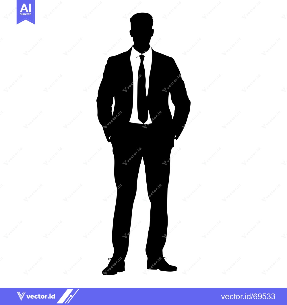 Premium Vector dari Silhouette of a Man in a Suit and Tie