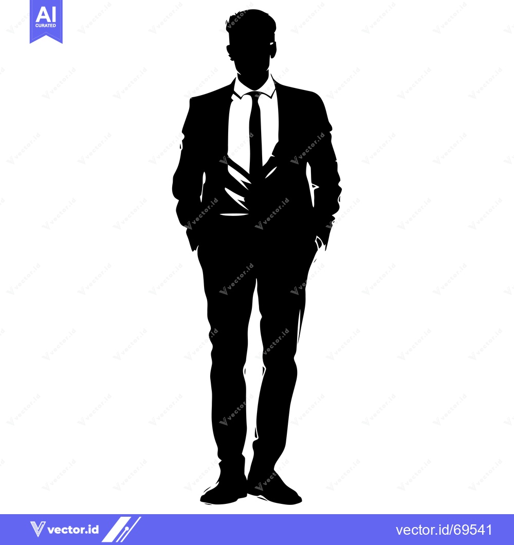 Premium Vector of Silhouette of a Man in a Suit