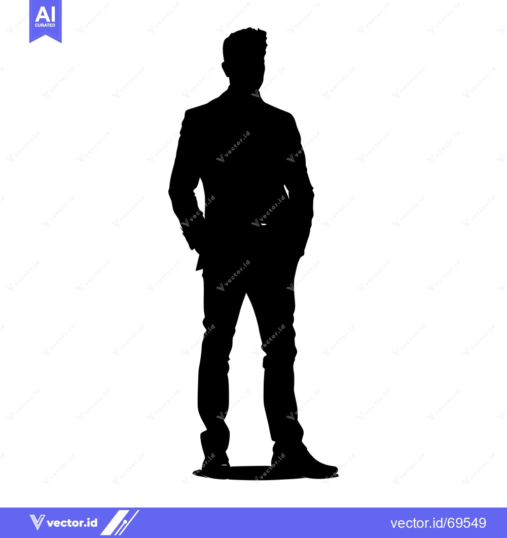 Premium Vector dari Silhouette of a Man Standing with Hands in Pockets