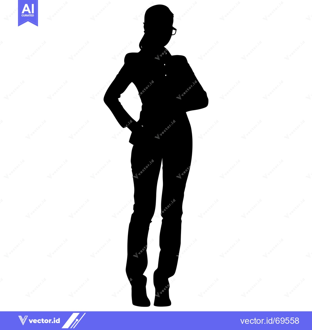 Premium Vector dari Silhouette of a Woman Wearing Glasses and a Jacket