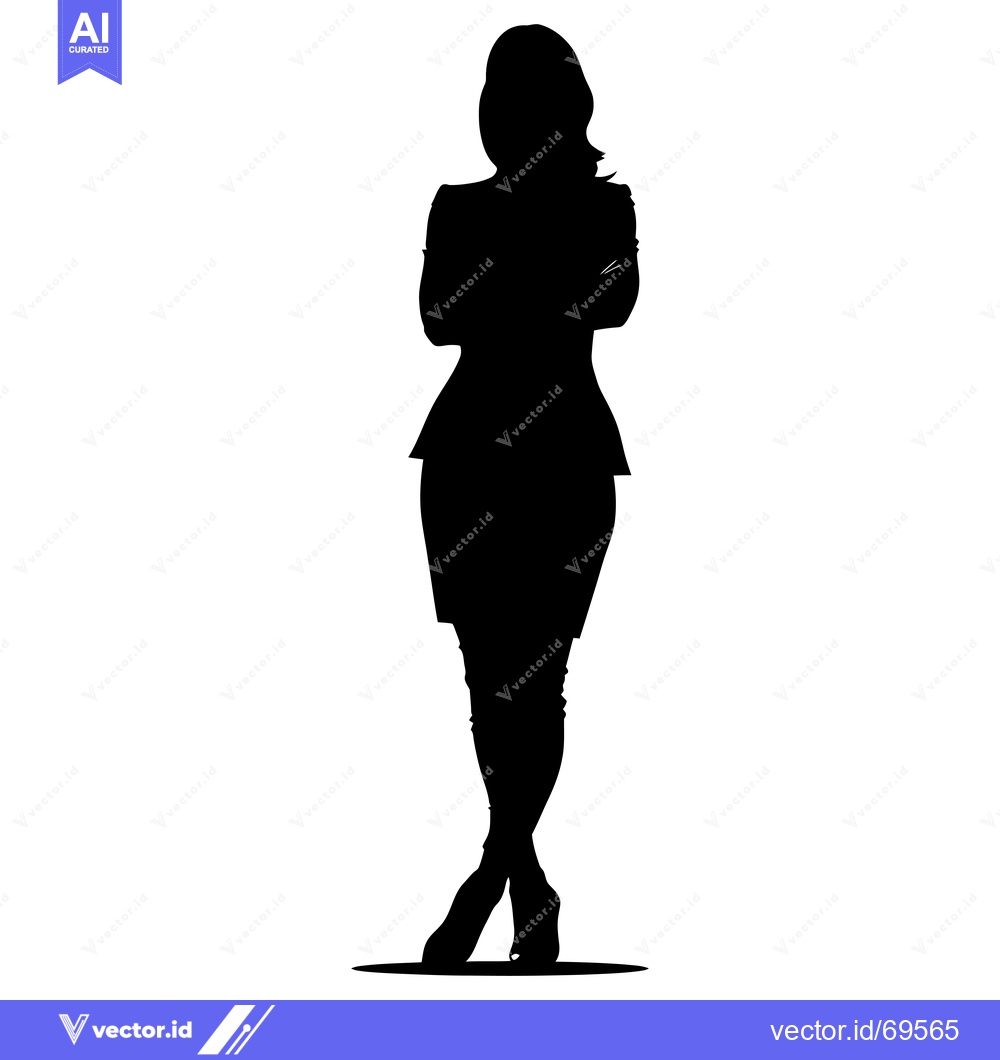 Premium Vector of Silhouette of a Woman Standing with Arms Crossed