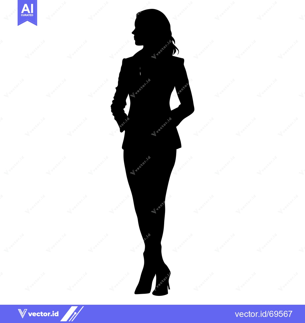 Premium Vector dari Silhouette of a Woman in a Suit and Heels