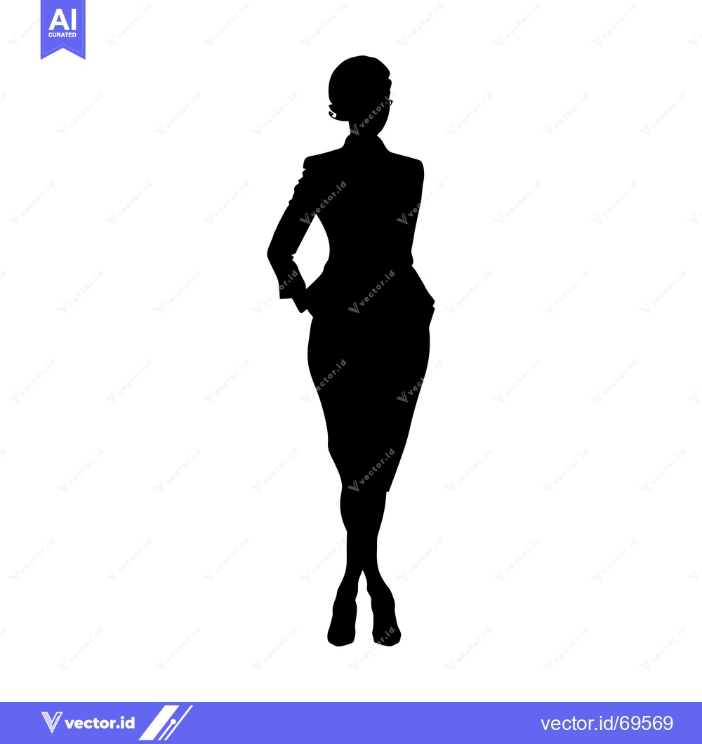 Premium Vector of Silhouette of a Woman in a Suit with Her Hand in Her Pocket