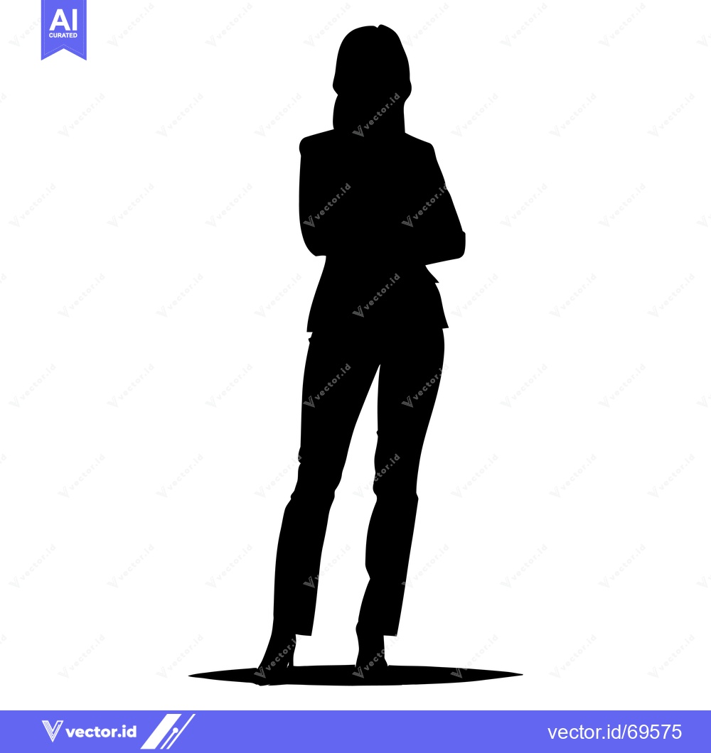 Premium Vector dari Silhouette of a Woman with Crossed Arms