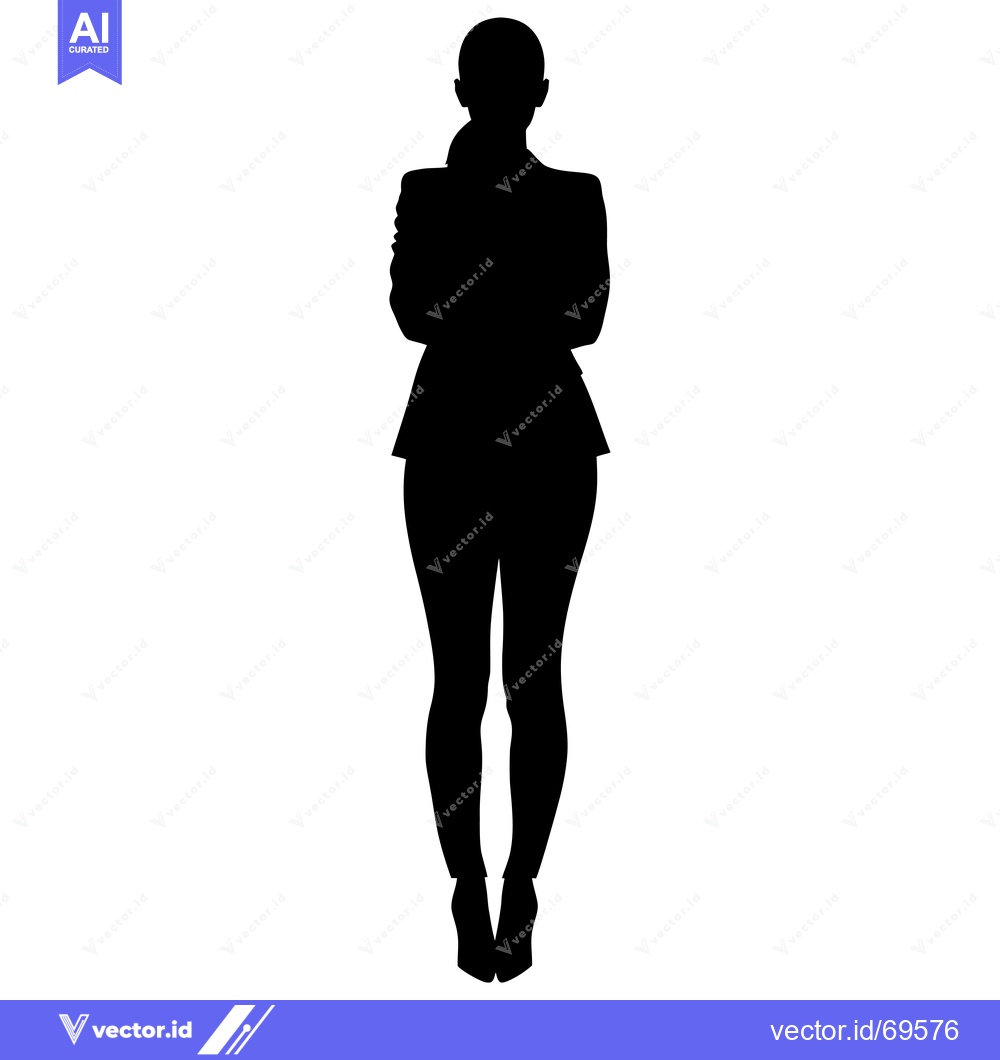 Premium Vector dari Silhouette of a Woman in a Blazer and Trousers