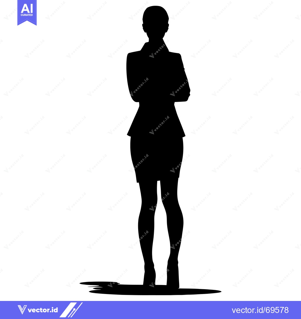 Premium Vector dari Silhouette of a Woman in Business Attire