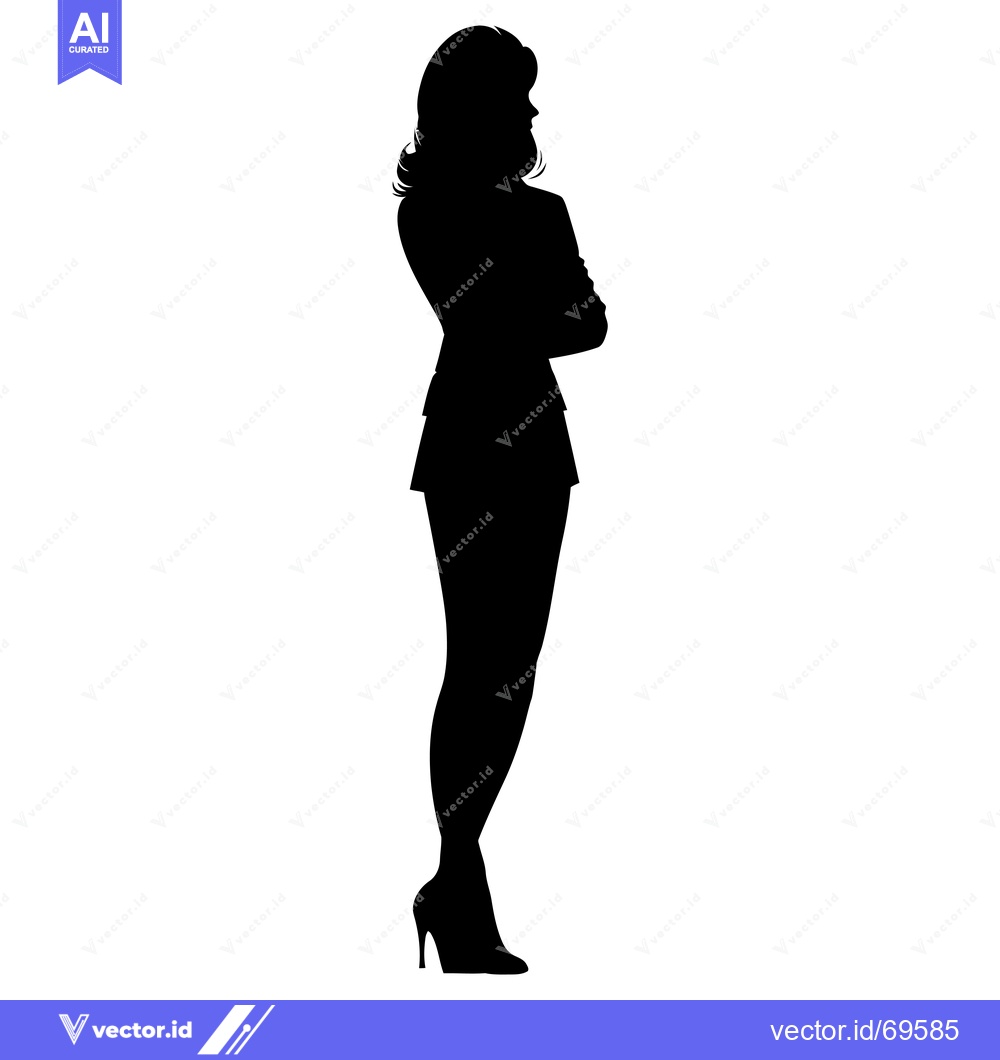 Premium Vector of Silhouette of a Woman in Heels with Arms Crossed