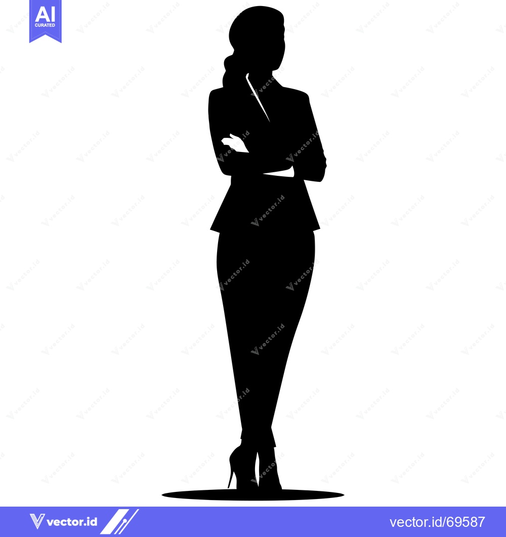 Premium Vector of Silhouette of a Woman Standing with Arms Crossed