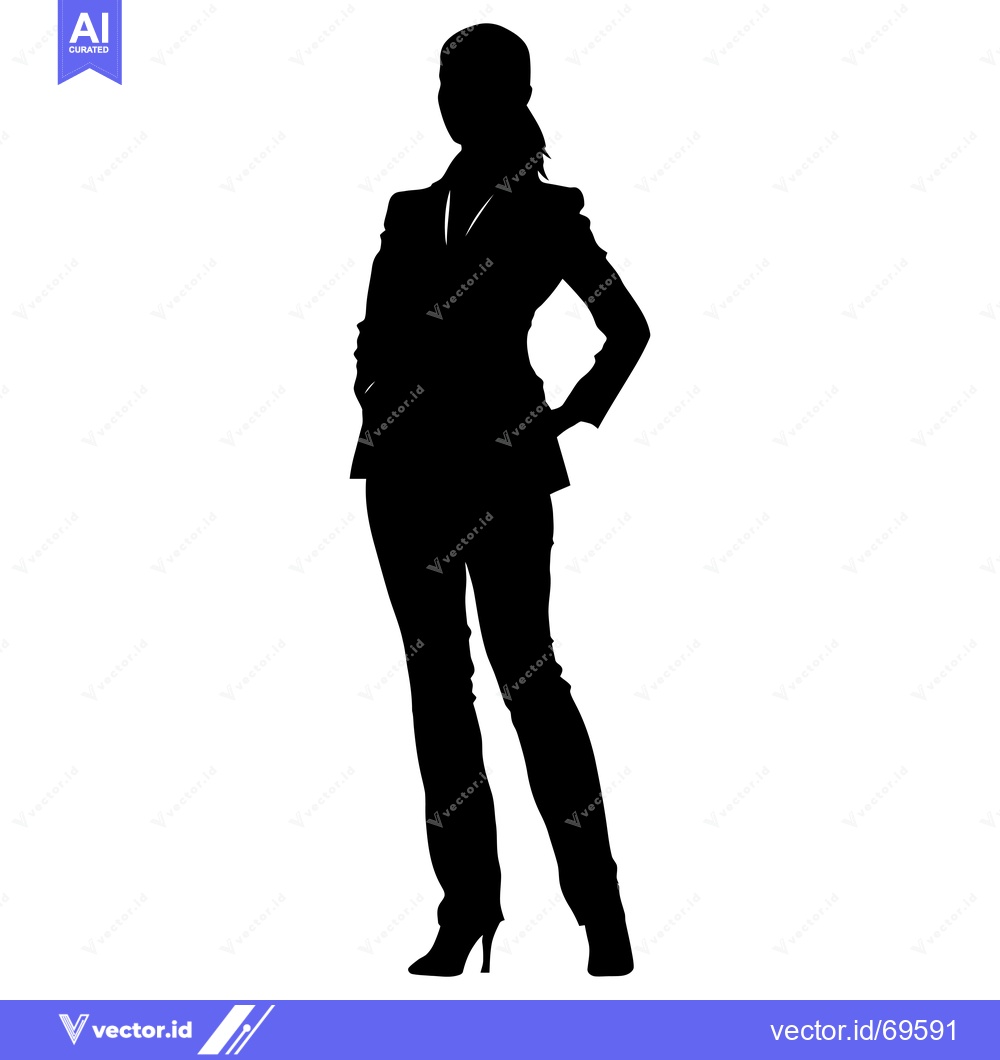Premium Vector of Silhouette of a Woman in a Suit and Heels