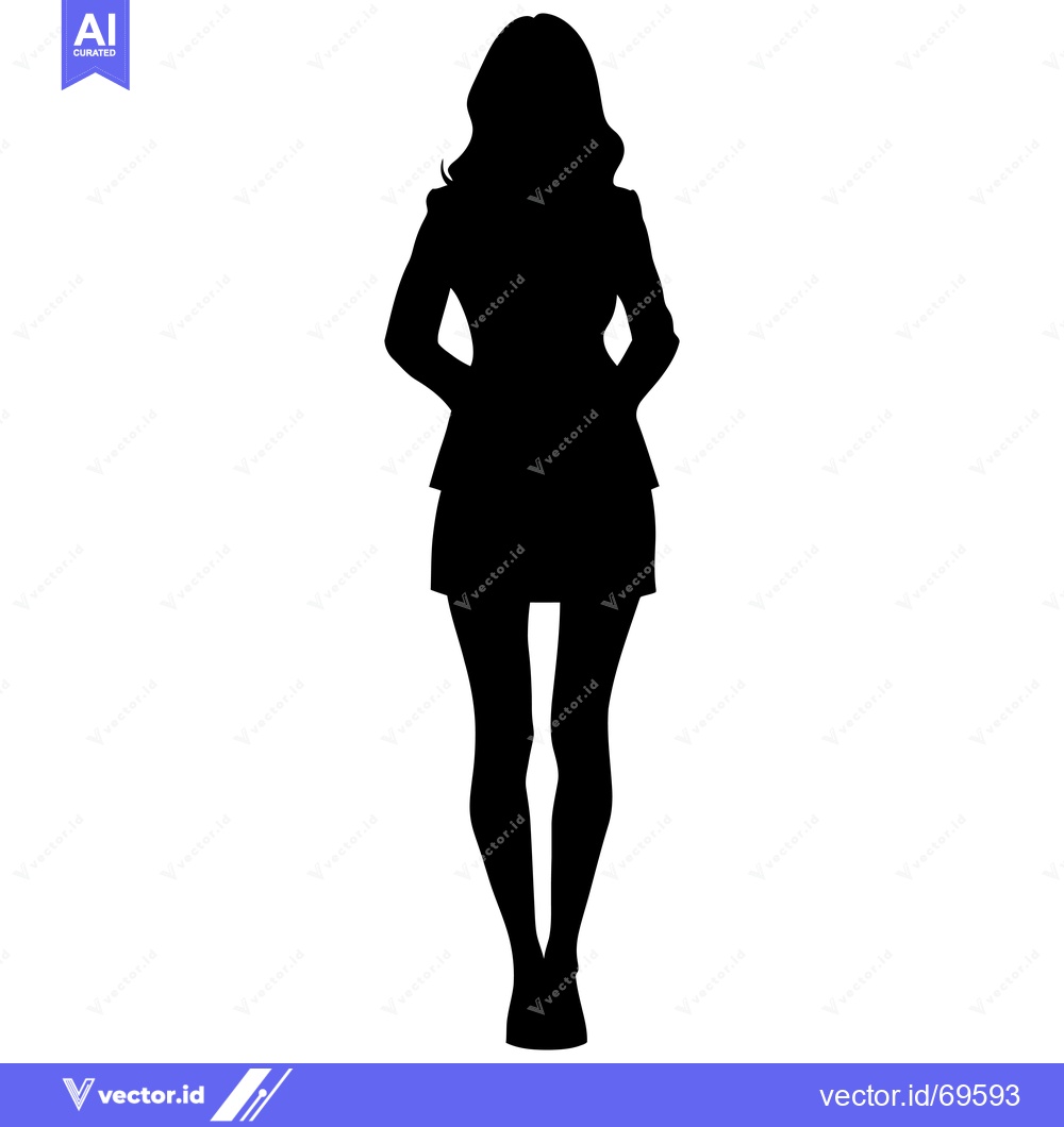 Premium Vector of Silhouette of a Woman in a Skirt and Jacket