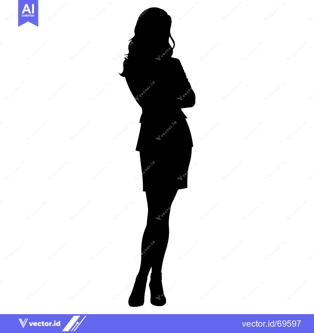 Premium Vector of Silhouette of a Woman Standing with Crossed Arms