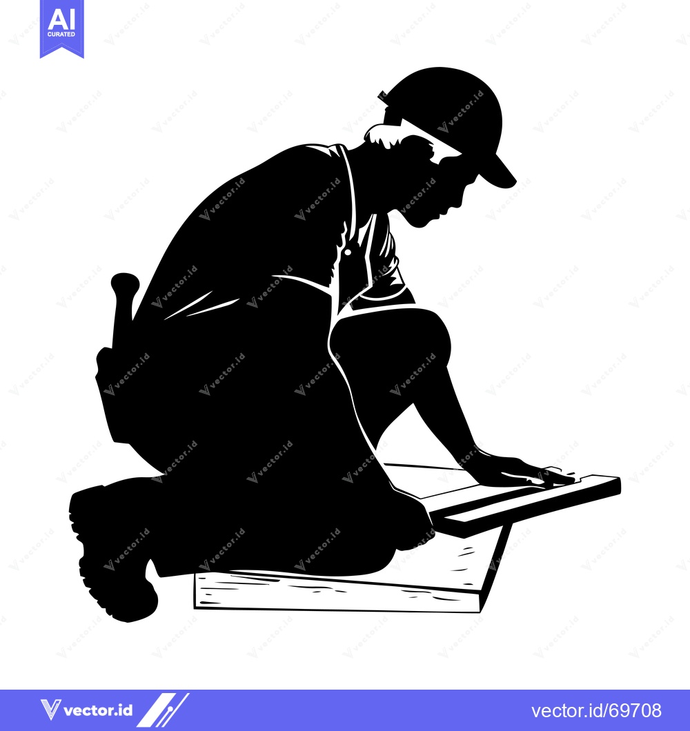 Premium Vector of Silhouette of a Carpenter Working on Wood