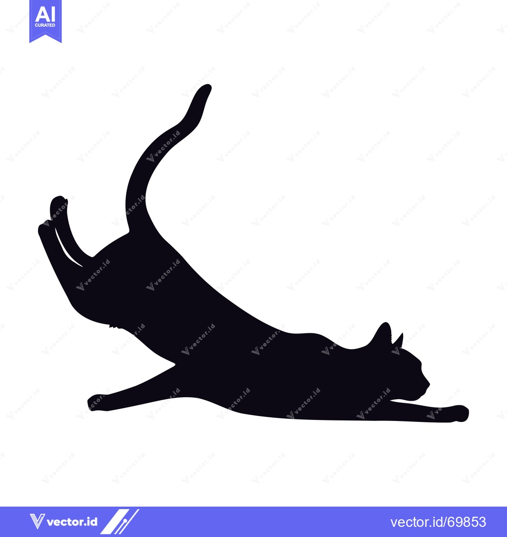 Premium Vector dari Silhouette of a Cat in a Playful Pose