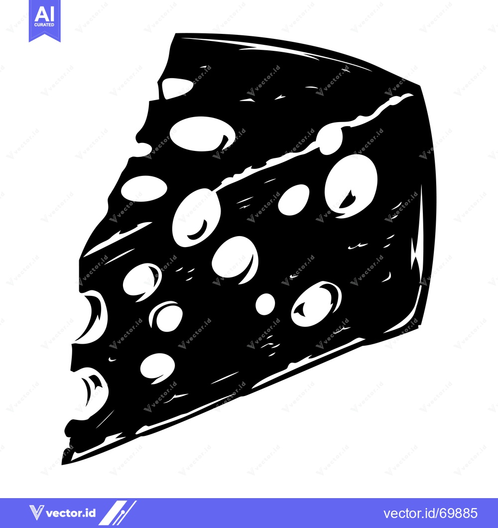 Premium Vector of A Slice of Swiss Cheese with Multiple Holes