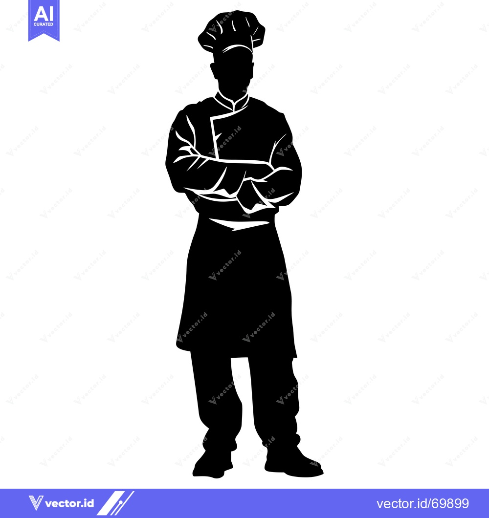 Premium Vector of Silhouette of a Chef with Arms Crossed